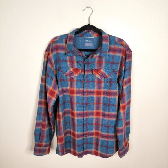 Columbia Hiking Utility Cabin Outdoor Omni-wick Silver Ridge Flannel Shirt L - Picture 2 of 8